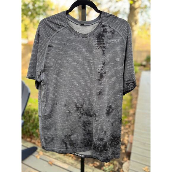 LULULEMON Metal Vent Tech Short Sleeve Tee T-Shirt Gray Black Tie Dye Men's XL - Picture 4 of 7